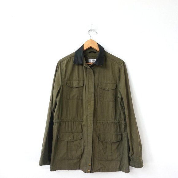 Mango Jacket‎ Womens Medium Army Green Military Zip Cargo Classiccore MNG - Picture 1 of 9